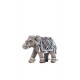 Set 2 Minis Eléphants Bois et Parure, Modèle Bophut, L 11,5 cm