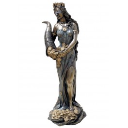 G&S Statuette Résine Antique : Fortuna, Déesse de la Fortune, H 29 cm