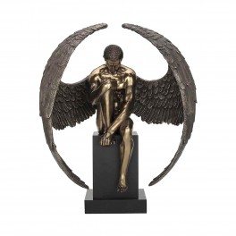 Statuette XXL : Ange Nu sur Socle, Mod Antic Line, H 61 cm