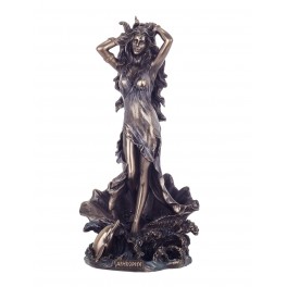 SGRIMALT Statue Mythologie Grecque, Aphrodite, Déesse de l'amour, Finition Antic Line, H 28 cm