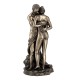 SIGNES GRIMALT Statuette Résine Couple Nu, Les Amants Enlacés, Finition Antic Line, Hauteur 27 cm