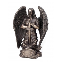 G&S Statuette résine : L'archange Saint Michel, Prière et Glaive H 22 cm