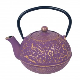 SIGRIS Signes Grimalt by Théière avec filtre Théière en fer coulé, volume : 0,72 litre, couleur violet et doré