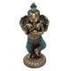 Grande Statuette Ganesh Antic Line Bleue, H 31 cm