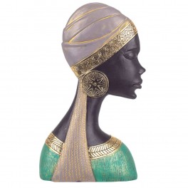 Zen et Ethnique Statue Profil Beauté Africaine 25 cm