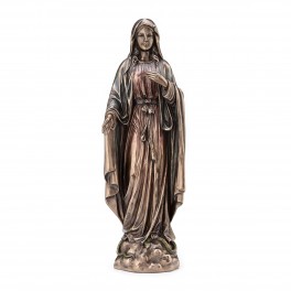 Figurine Antic Line Aspect Bronze, La Vierge Marie, H 28 cm