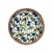 Plateau de service rond en bois de manguier et olives, diamètre 35 cm