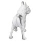 Statuette Résine contemporaine Bouledogue Français, Gris et Blanc Marbré, L 23 cm