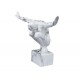 ORIGEN Statuette Résine contemporaine Homme : Equilibre, Marbré Blanc, L 50 cm