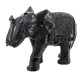 Sculpture Résine Design : Grand éléphant Noir Marbré, L 29 cm