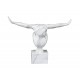 ORIGEN Statuette Résine contemporaine Homme : Equilibre, Marbré Blanc, L 50 cm