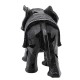 Sculpture Résine Design : Grand éléphant Noir Marbré, L 29 cm