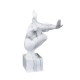 ORIGEN Statuette Résine contemporaine Homme : Equilibre, Marbré Blanc, L 50 cm