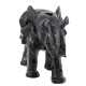 Sculpture Résine Design : Grand éléphant Noir Marbré, L 29 cm