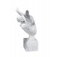 ORIGEN Statuette Résine contemporaine Homme : Equilibre, Marbré Blanc, L 50 cm