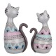 BY SIGRIS Figurine chat 2 unités gris en résine 20 x 9 x 10 cm Figurine de chat