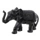 Sculpture Résine Design : Grand éléphant Noir Marbré, L 29 cm