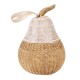Figurine Poire décorative en résine et Aspect rotin, Collection ORGANIK, H 23 cm