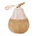 Figurine Poire décorative en résine et Aspect rotin, Collection ORGANIK, H 23 cm