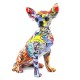 Vidal Regalos Statue Résine : Chihuahua en résine, Collection Graffiti, H 25 cm Multicolore