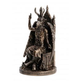 SIGNES GRIMALT Statue Mythologie Occulte, Baphomet, l'idole barbue à tête de bouc, H 24 cm
