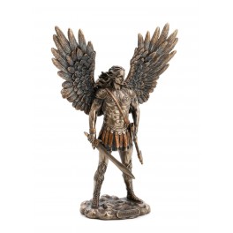SIGNES GRIMALT Statuette résine Antic Line : L'archange Saint Michel, Bouclier et Glaive, Hauteur 28 cm