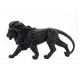 SGRIMALT Statuette Lion XL Noir, Collection Black Rock, Polyrésine Semi-Brillante, L 45 cm
