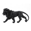 SGRIMALT Statuette Lion XL Noir, Collection Black Rock, Polyrésine Semi-Brillante, L 45 cm