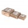 Set 3 boites de rangement polyvalentes en bois veiné, Collection Bohème, 8 x 18 x 18 cm (Grande)