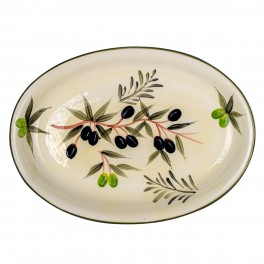 BY SIGRIS Signes Grimalt Assiette ovale olives Cuisine | Ustensiles Blanc - 4x28x39 cm