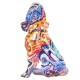 ORIGEN Statue Résine Design : Basset Hound, Collection Graffiti, H 21 cm