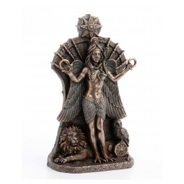 SIGNES GRIMALT Statuette Ishtar, Déesse Babylonienne de la Guerre et de la Fertilité, Finition Antic Line, H 20,5 cm