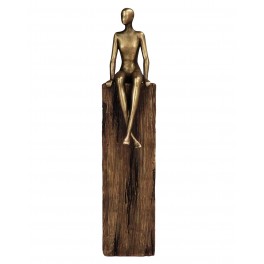 SIGNES GRIMALT Statuette Homme Design Assis sur socel, Collection Romance, Hauteur 32 cm