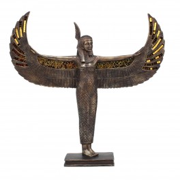 SIGNES GRIMALT Statue Reine égyptienne Isis, Composition résine et Couleurs Originales, Hauteur 33 cm
