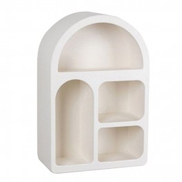 Étagère murale design Arrondi en Bois Mdf Blanc Écru de 60cm