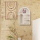 Étagère murale design Arrondi en Bois Mdf Blanc Écru de 60cm