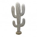 CACTUS Statue Décoration d'Intérieur en Bois de 51cm Gris écru Voyage évasion