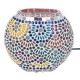 LAMPE Mosaïque ronde en verre à poser Décoration Lumière d'Ambiance 18x16x10cm