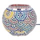 LAMPE Mosaïque ronde en verre à poser Décoration Lumière d'Ambiance 18x16x10cm