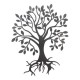 Décoration murale ARBRE de VIE en métal de 57cm couleur Gris Noir Maison de Campagne