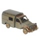 VOITURE rétro Miniature Décoration en métal 2CV utilitaire vintage de 21cm couleur Gris Kaki