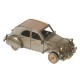 VOITURE Vintage Miniature 2CV en métal de couleur Kaki Cuivre de 20cm Décoration rétro