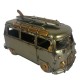 VAN Camper rétro Miniature Décoration en Métal de 20cm couleur Kaki Cuivre Vintage