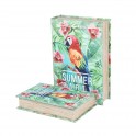 Decor and Go DG18689 Livre Summer Party avec lot de 2 boîtes décoratives style tropical