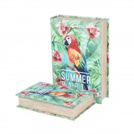 Decor and Go DG18689 Livre Summer Party avec lot de 2 boîtes décoratives style tropical