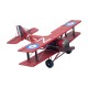 Avion Biplan Miniature en métal, Modèle Rouge, L 35 cm