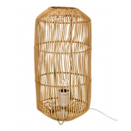 Lampe cylindre en rotin, Zen et Organique, Ambiance Bohème, H 39 cm