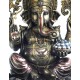 G&S Statuette Ethnique XL résine : Ganesh & Lotus, Finition Antic Line, Hauteur 30 cm