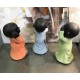 G&S Statuettes 3 Moines de la Sagesse Debout, Color Line, Hauteur 24 cm