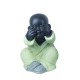 Statuette XL : Les 3 Moines de la Sagesse Assis, Color Line, H 24 cm